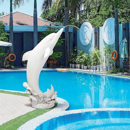 Design Toscano Tropical Tale Leaping Dolphin Piped Garden Statue: Medium KY26148